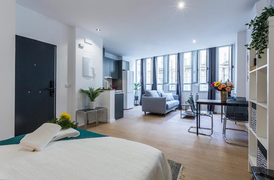 Bed, TV and multimedia, Living room, Photo of the whole room, Seating area, Bedroom, wardrobe