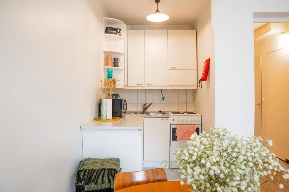 Kitchen or kitchenette, microwave, oven, stove, kitchen