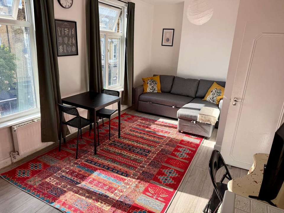 Bed, Living room, Dining area