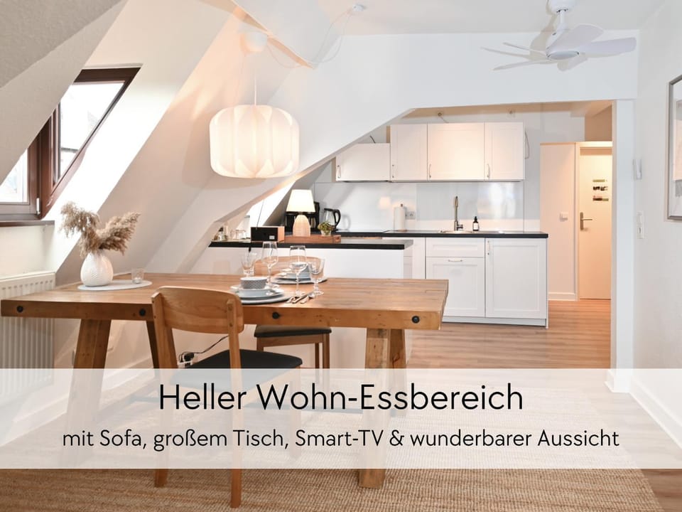 Kitchen or kitchenette, Seating area, Dining area, Text overlay