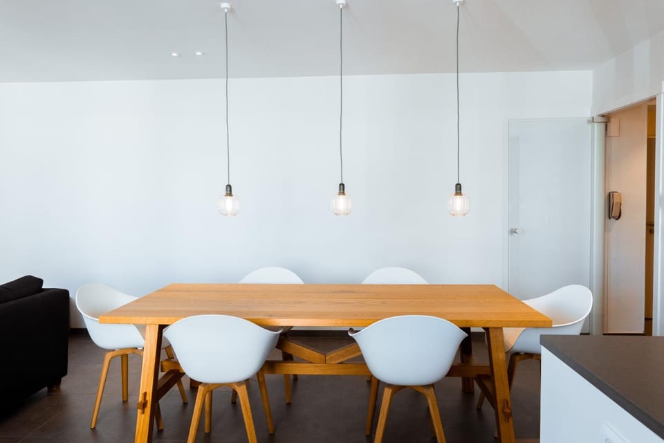 Property building, Living room, Dining area