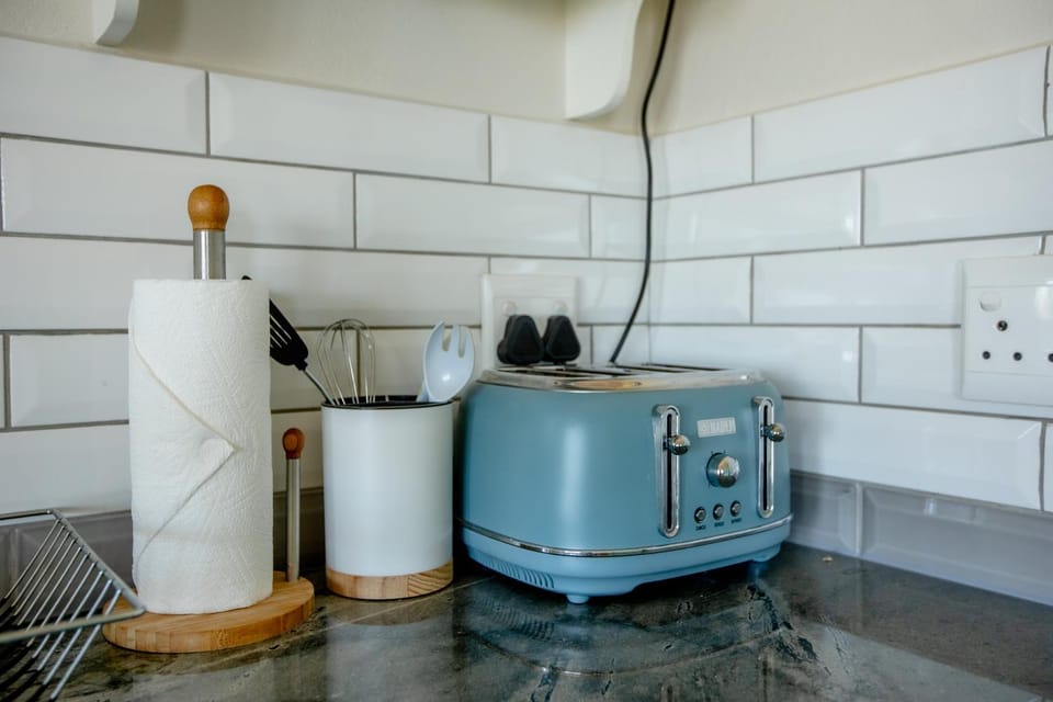 Kitchen or kitchenette, toaster