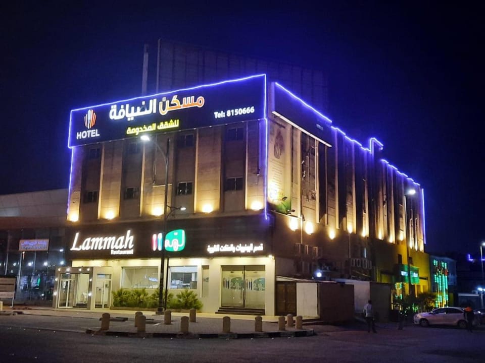 Property building, Night, Parking