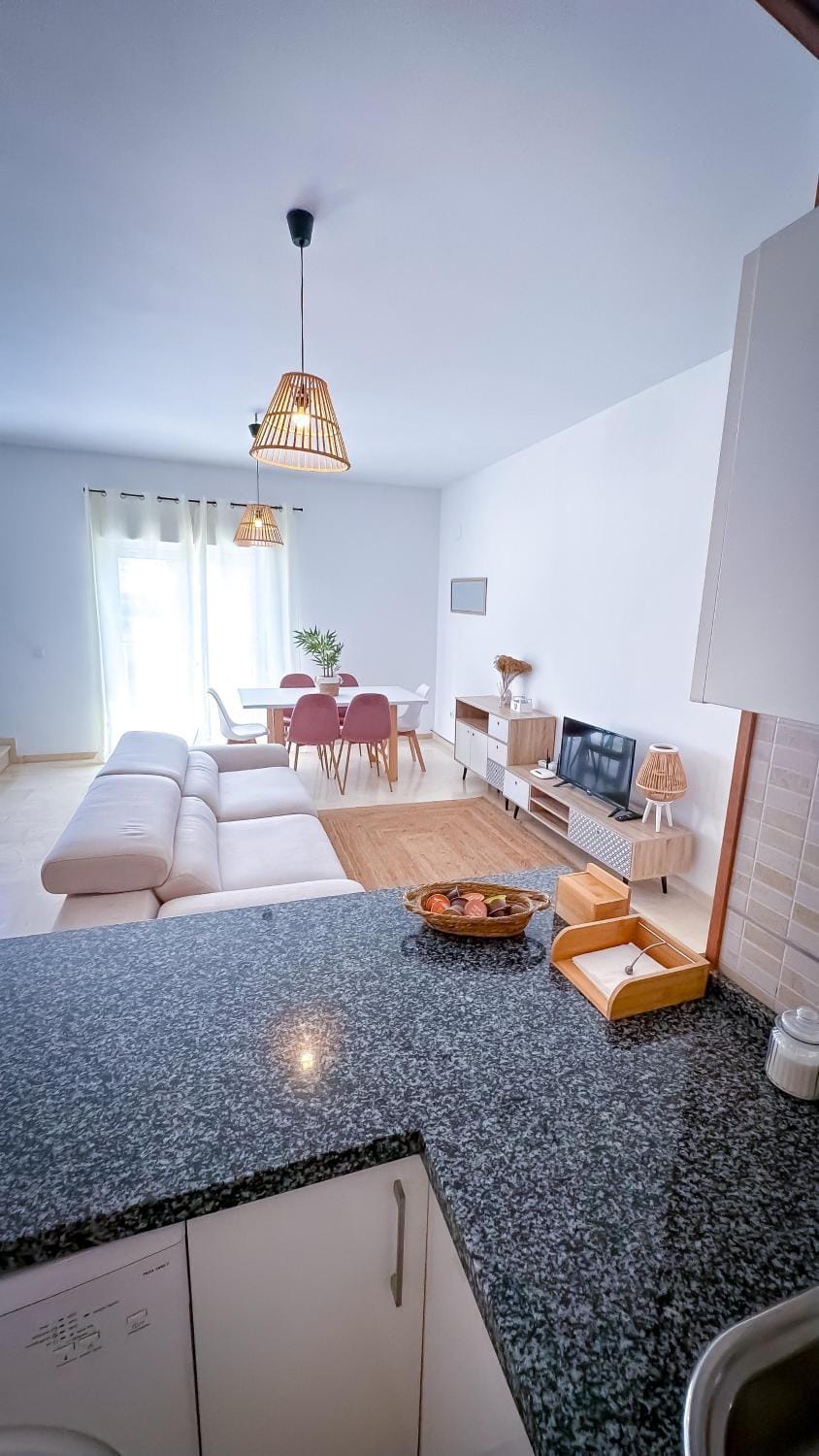 Kitchen or kitchenette, Living room, Dining area
