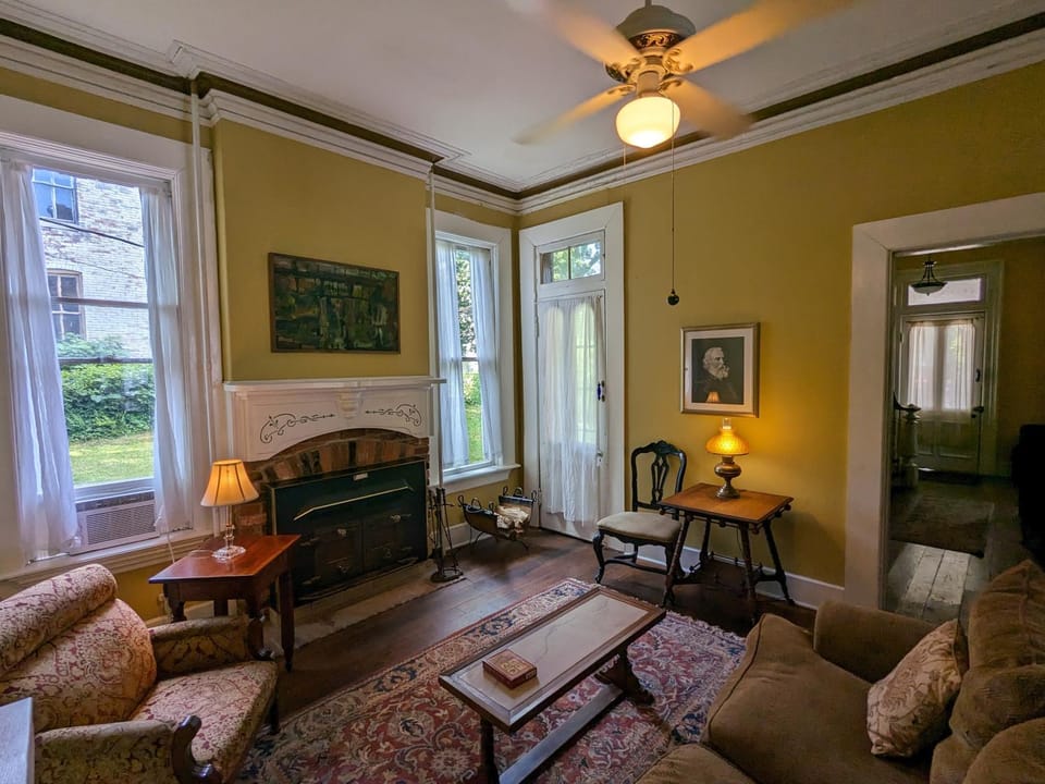Property building, Seating area, Family, fireplace