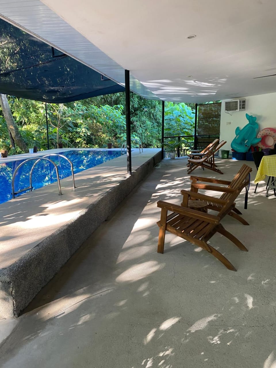 Patio, Natural landscape, Seating area, Dining area, Swimming pool, Sunrise, sunbed