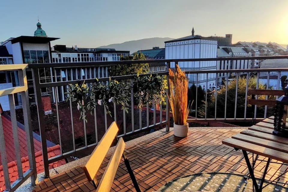 Natural landscape, View (from property/room), Balcony/Terrace, Sunset