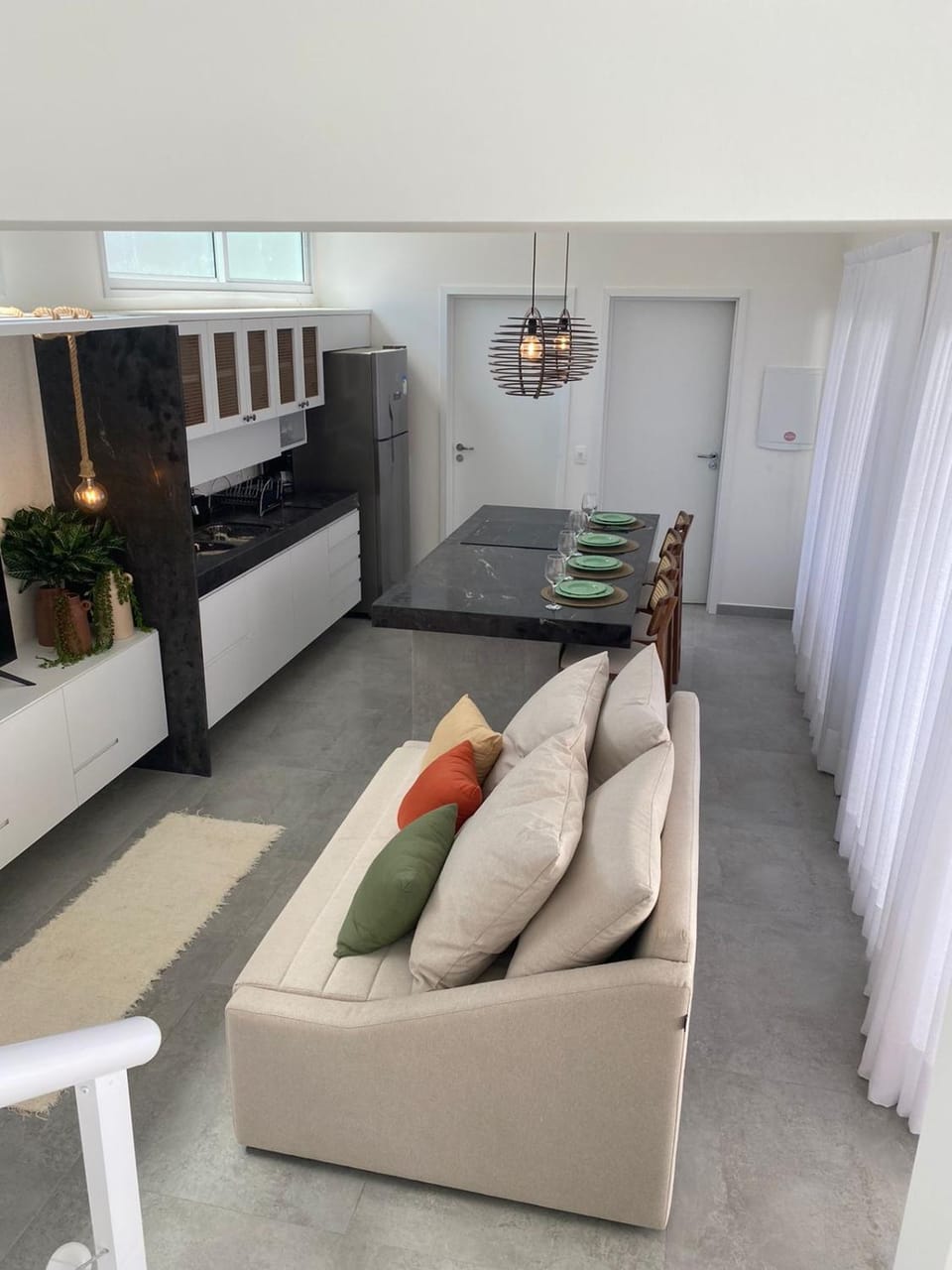 Kitchen or kitchenette, Living room, Seating area