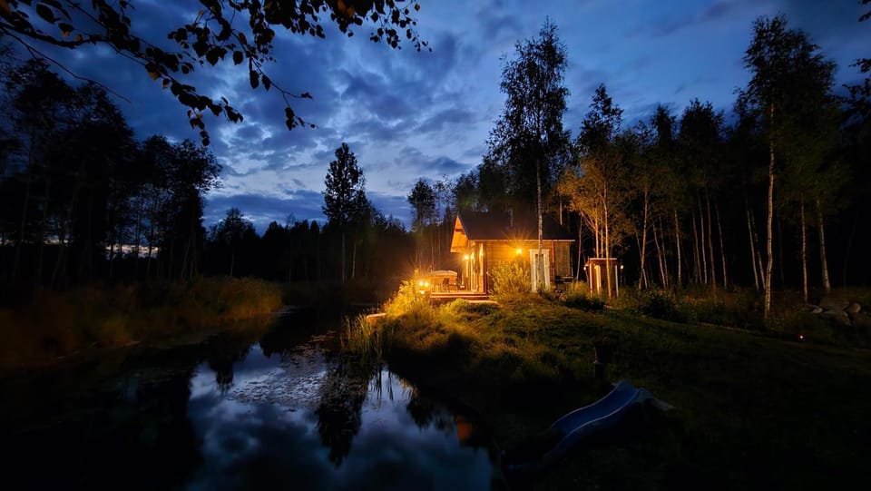 Property building, Night, Natural landscape, Lake view, River view