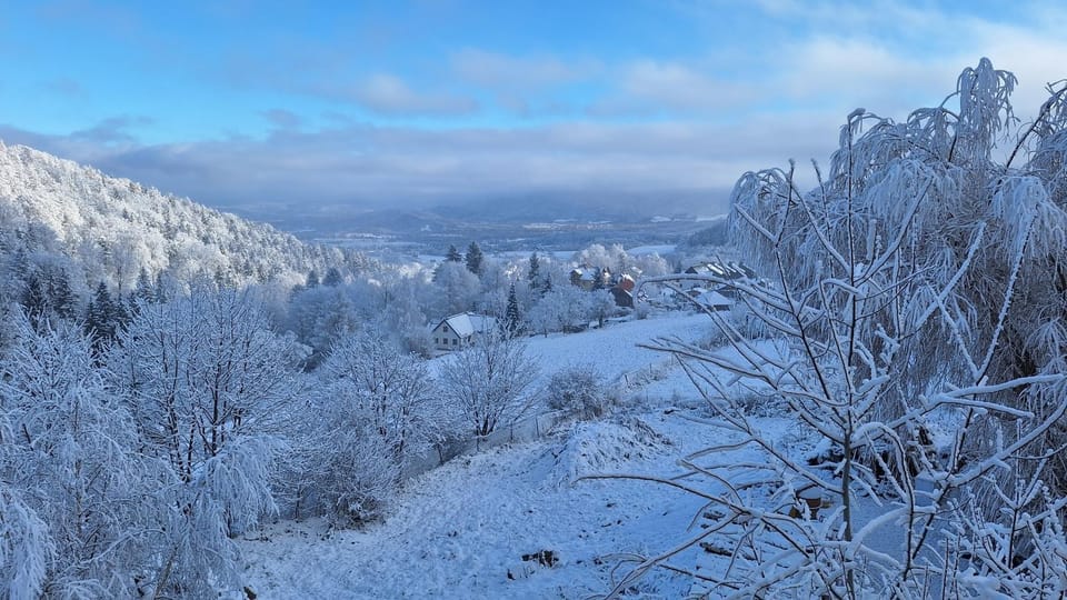 Natural landscape, Winter, Mountain view