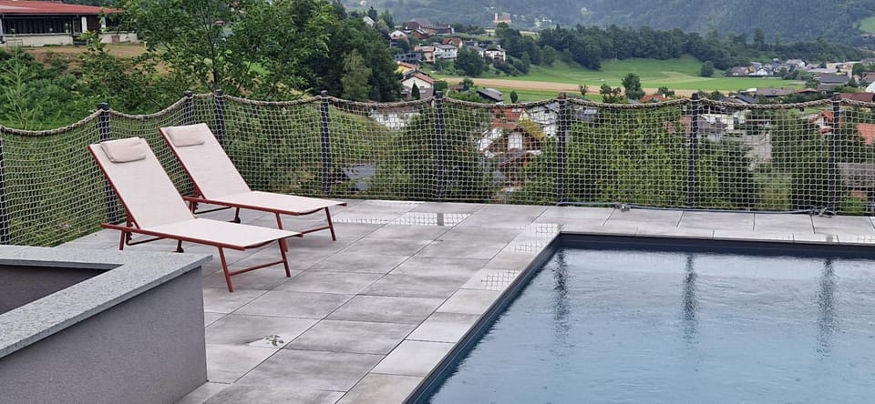 Patio, Natural landscape, Swimming pool, sunbed