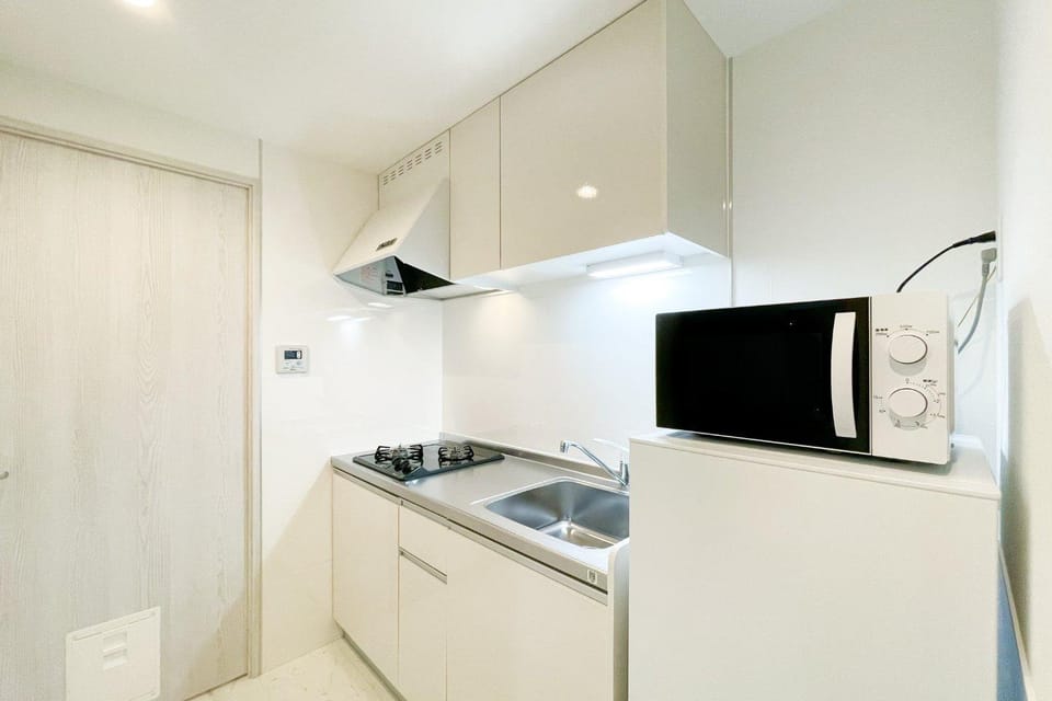Kitchen or kitchenette, minibar, stove
