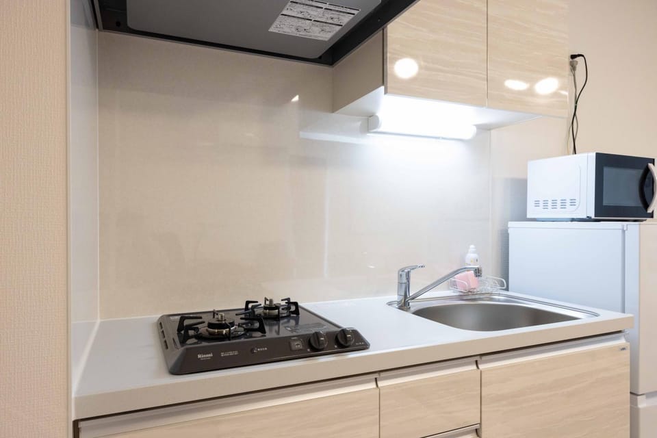 Kitchen or kitchenette, minibar, stove