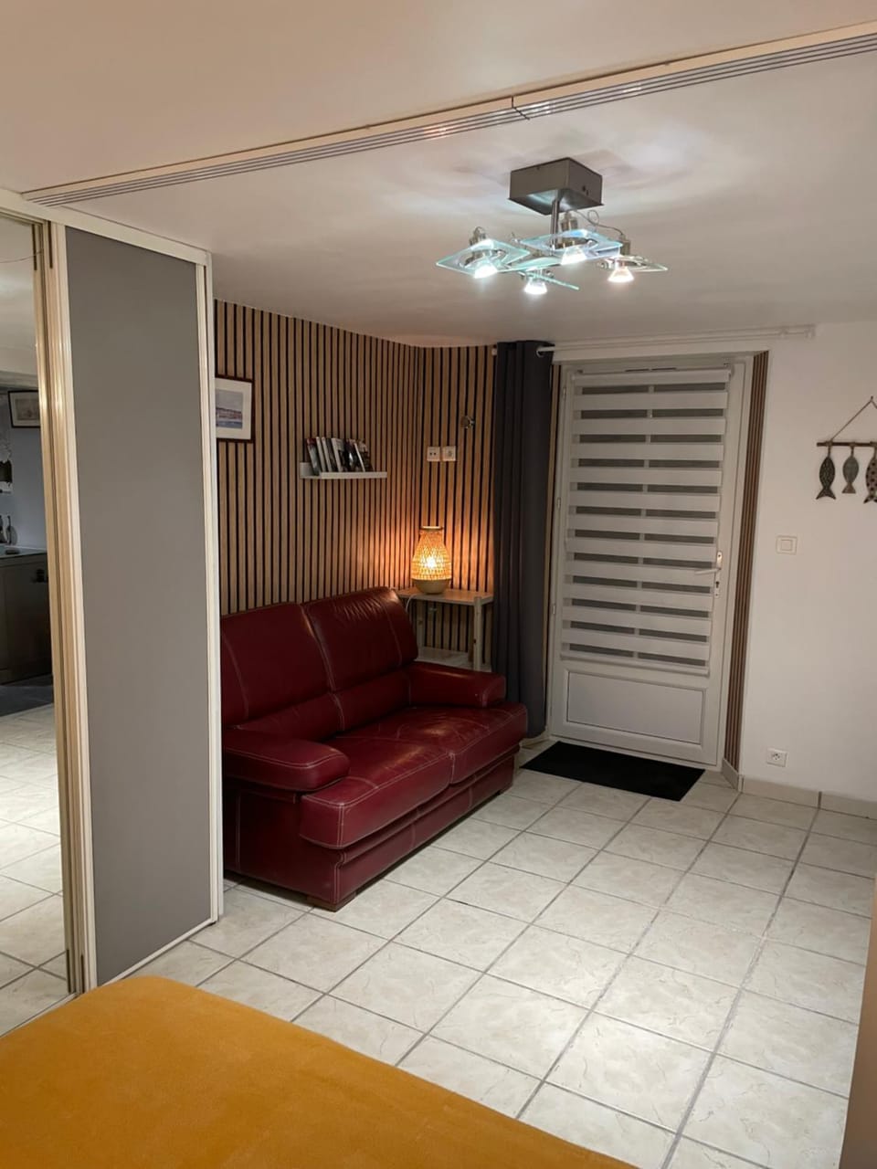 Bed, Living room, Seating area