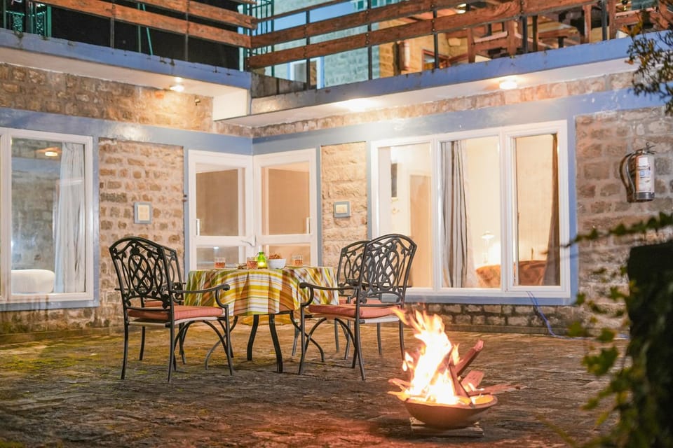 Property building, Night, Activities, Seating area, Dining area