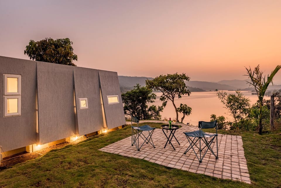 Natural landscape, Garden, Lake view, Sunset