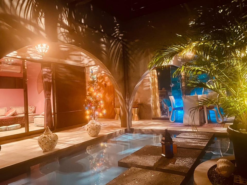 Night, Garden view, Pool view