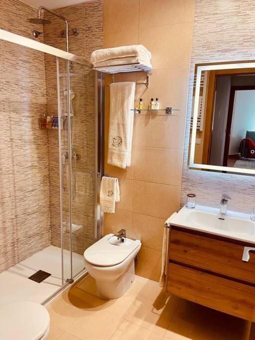Shower, Toilet, Bathroom, towels