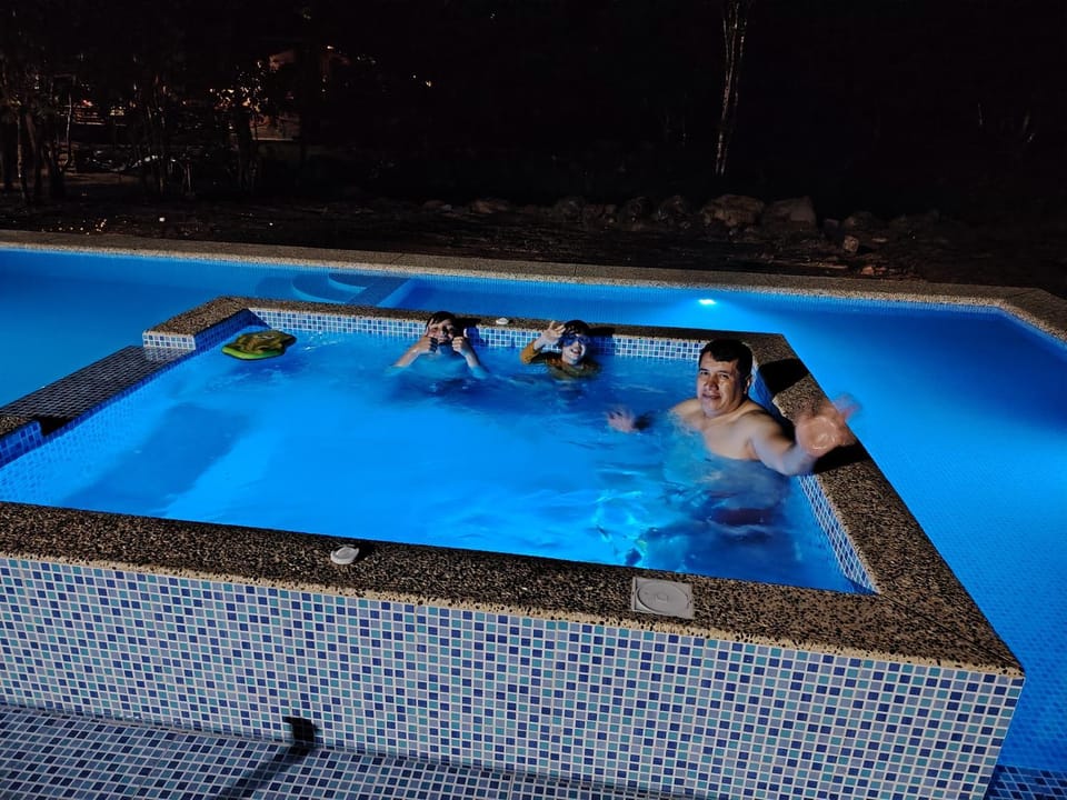Night, People, Pool view, Swimming pool, group of guests