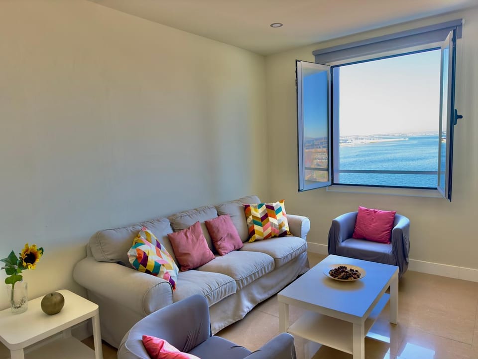 Living room, Seating area, Sea view