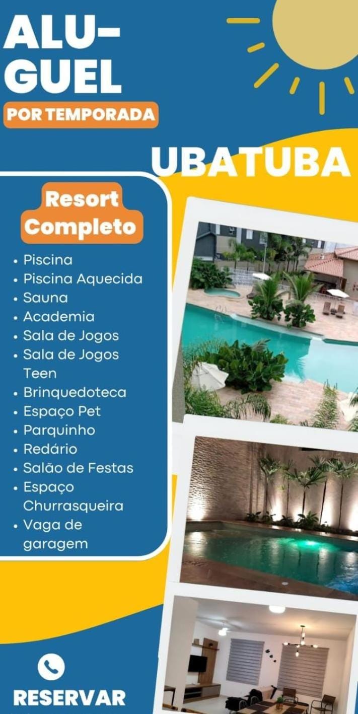 Apartamento em UBATUBA próximo as praias com piscina Apartment in Ubatuba