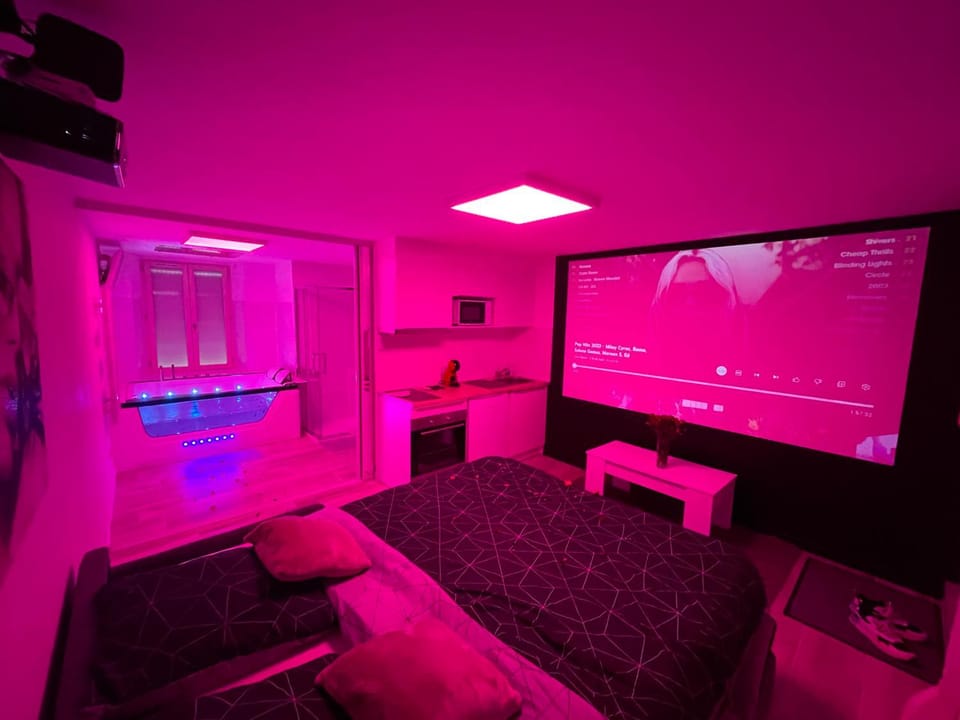 Studio Love Room spa 2 places et cinéma Apartment in Île-de-France