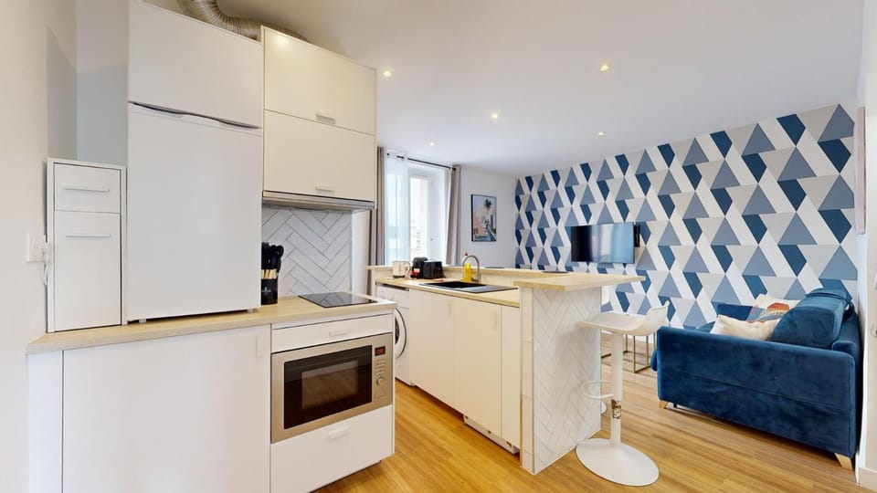 Kitchen or kitchenette, Living room, Dining area