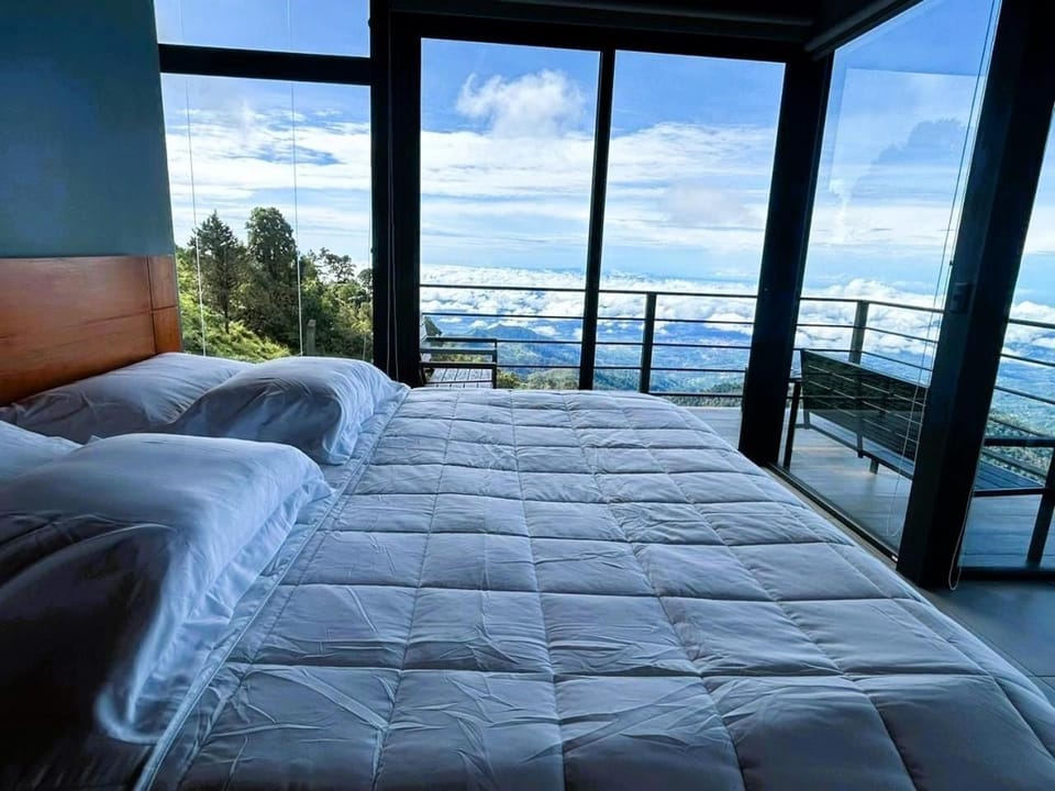 Bed, Natural landscape, View (from property/room), Bedroom