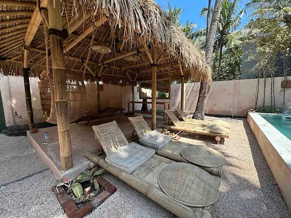 Patio, Day, Garden, Garden view, Pool view, Swimming pool, sunbed