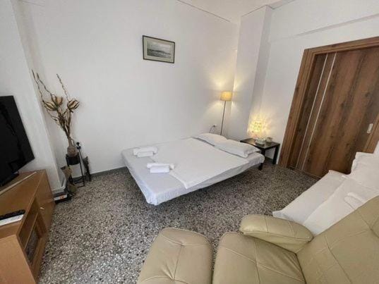 Bed, TV and multimedia, Living room, Photo of the whole room, Seating area, Bedroom