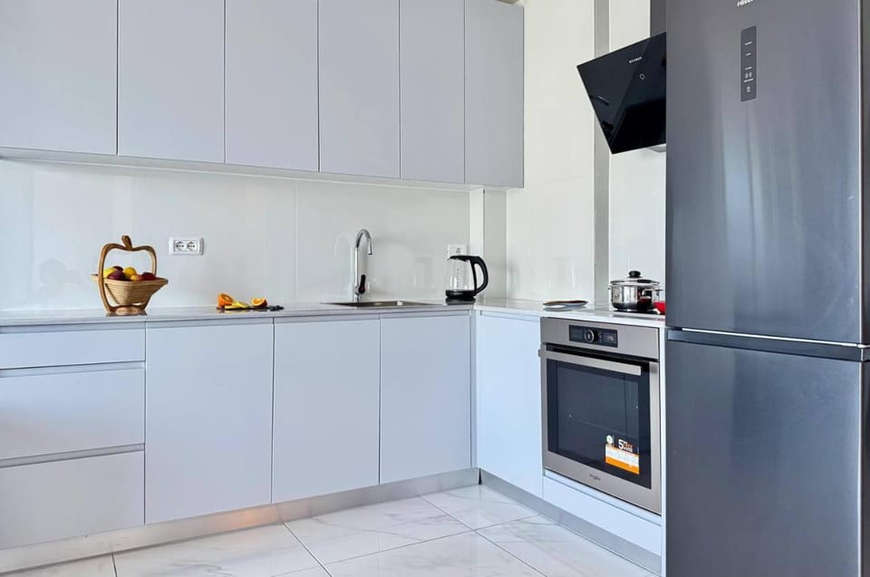 Kitchen or kitchenette, oven, stove
