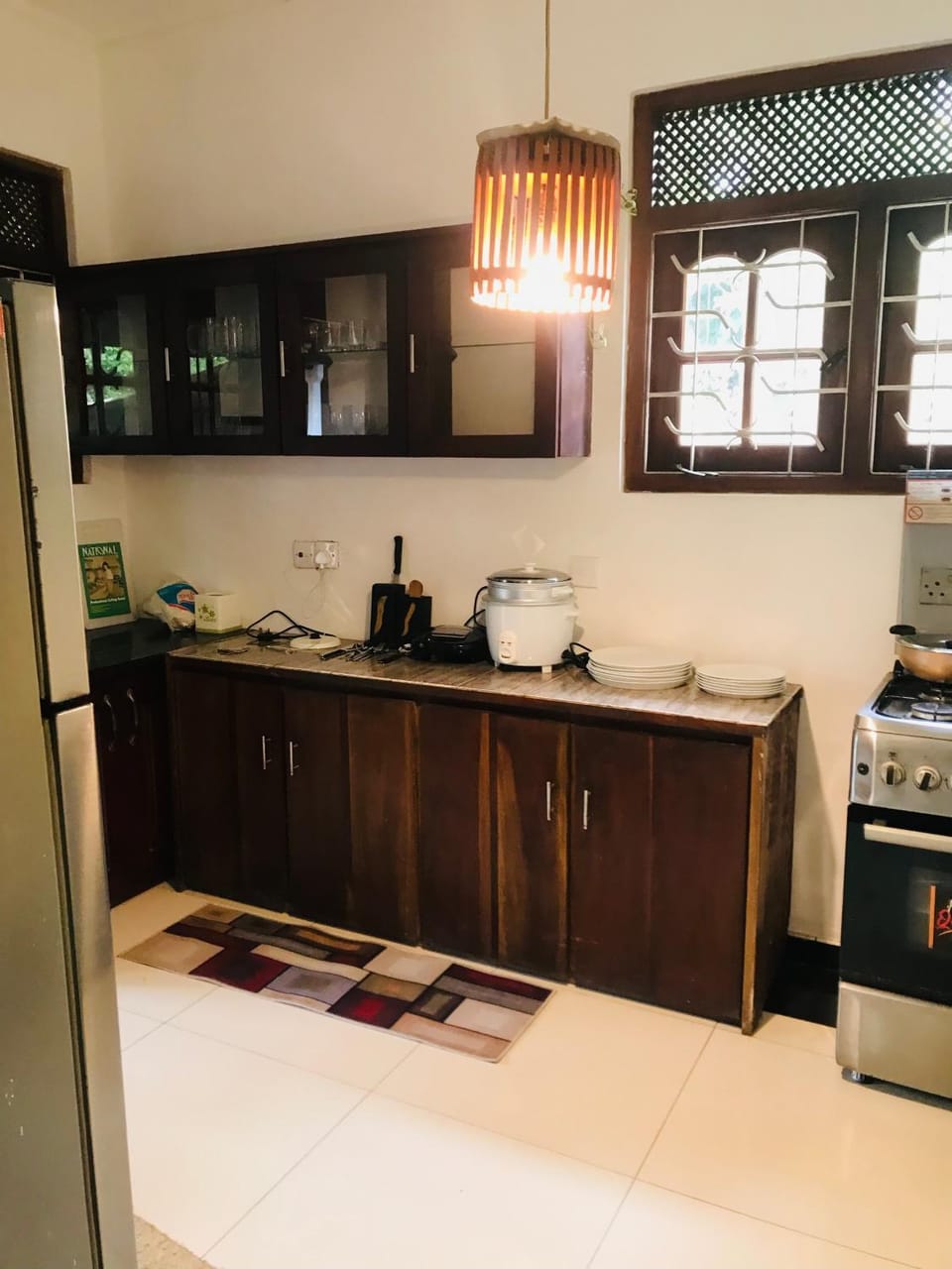 Kitchen or kitchenette, oven, toaster