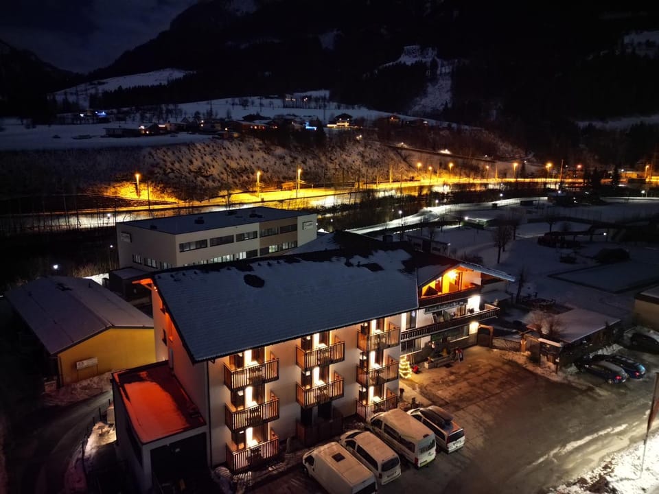 Property building, Night, Natural landscape, Mountain view, Parking