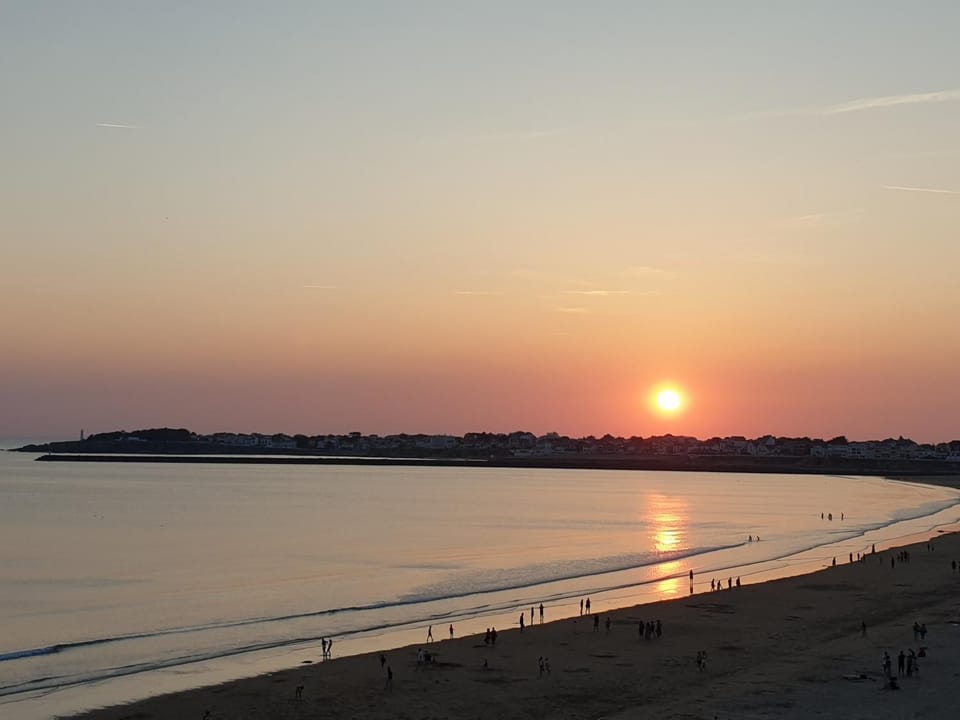 Beach, Sea view, Sunset