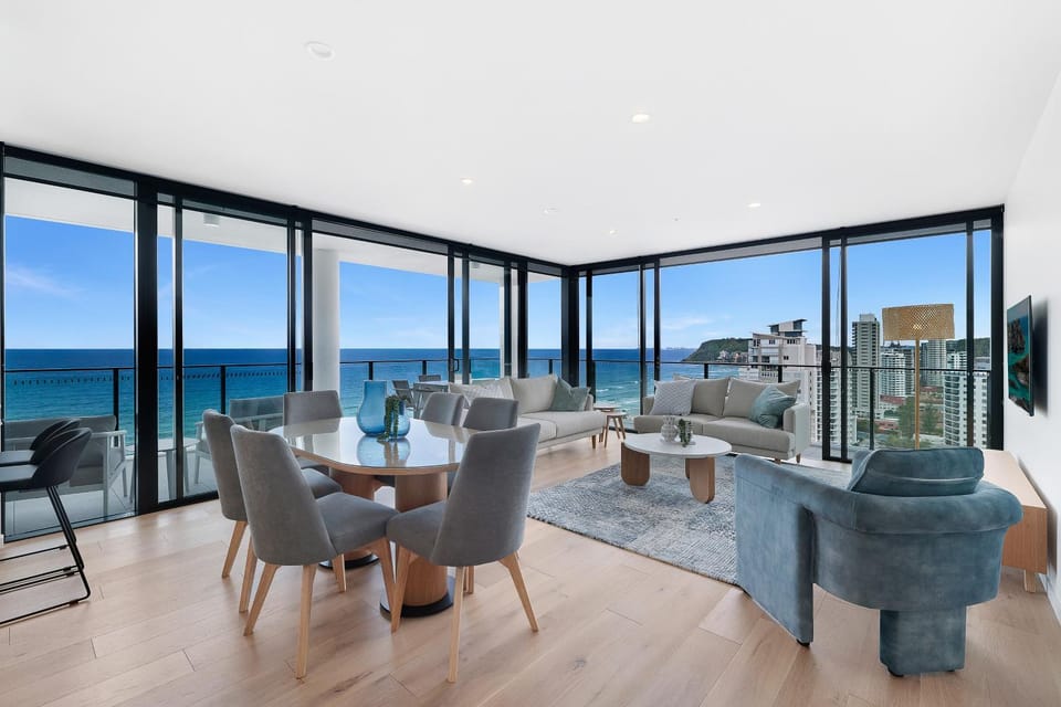 Living room, Seating area, Dining area, Sea view