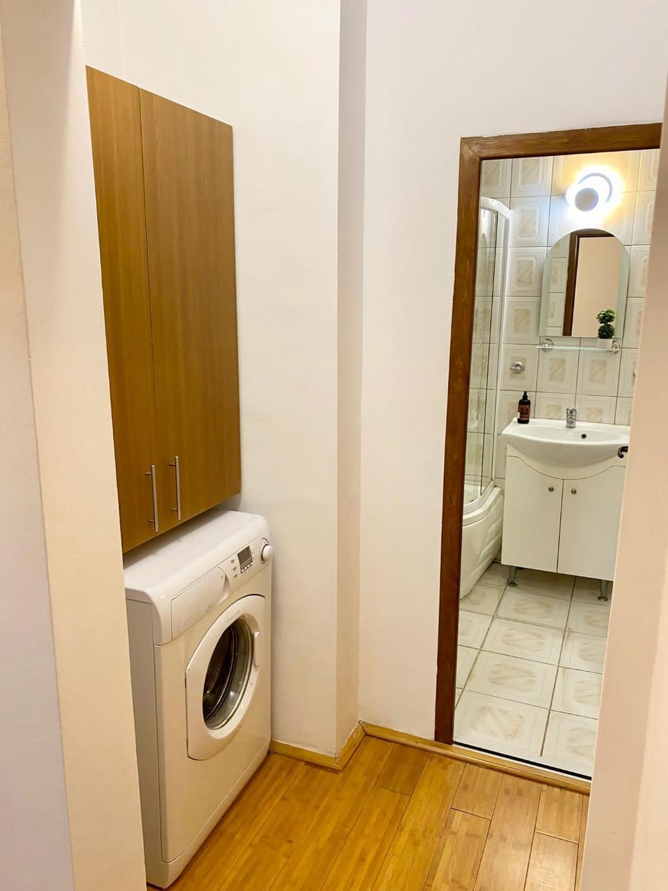 Bathroom, washing machine, dryer