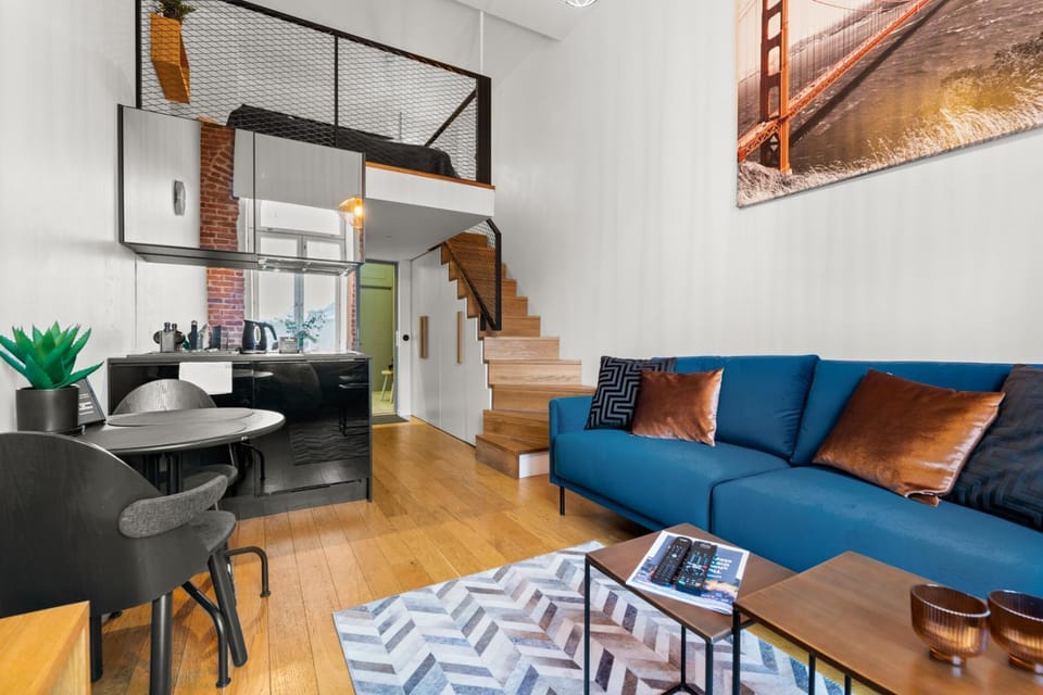 Living room, kitchen