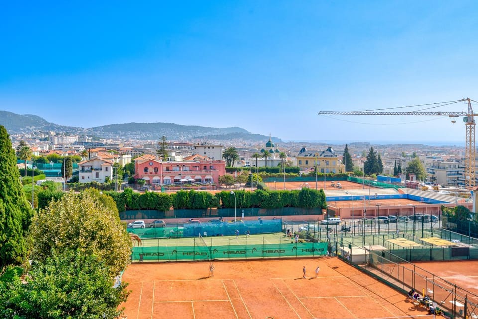 Property building, Day, Tennis court, City view