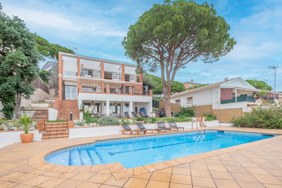 Swimming pool, sunbed