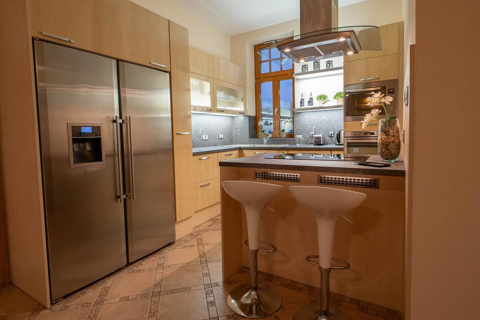 Kitchen or kitchenette, minibar, oven