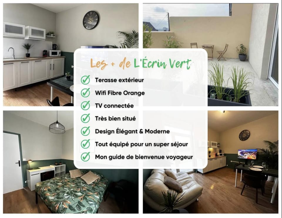 L'Écrin Vert - rez de chaussé - idéalement situé - terrasse Apartment in Hauts-de-France