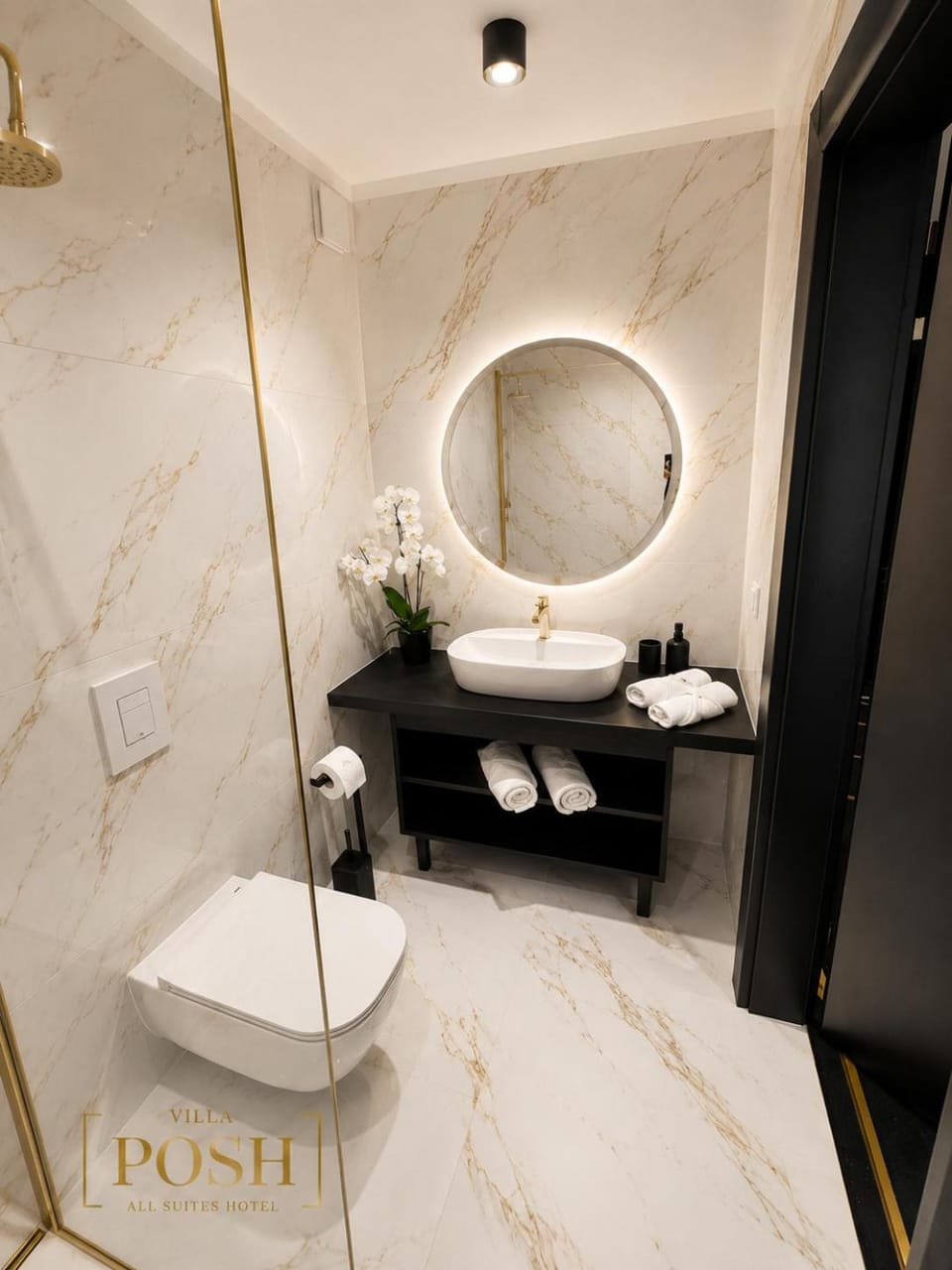 Toilet, Bathroom, hair dryier, towels