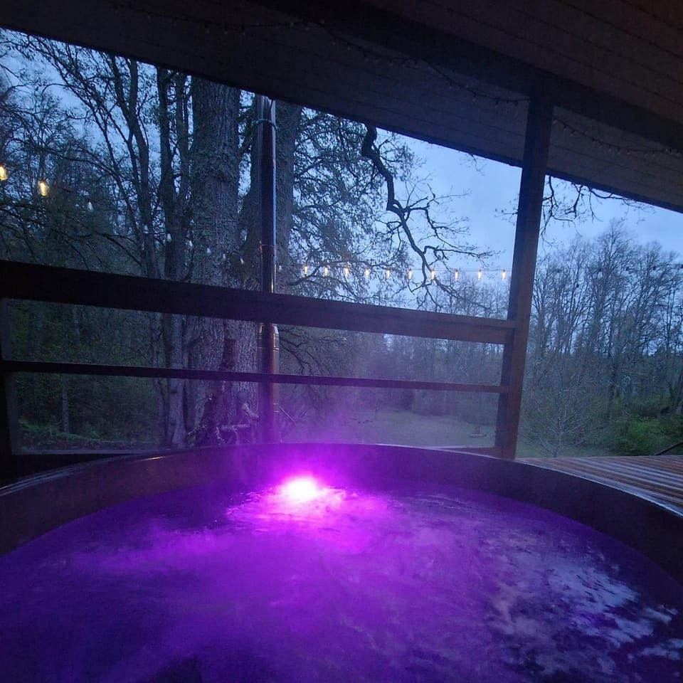Night, Natural landscape, Hot Tub, Pool view