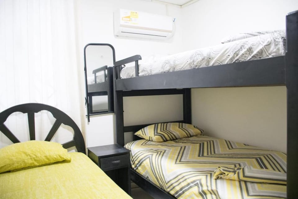 Bed, Bedroom, bunk bed, air conditioner