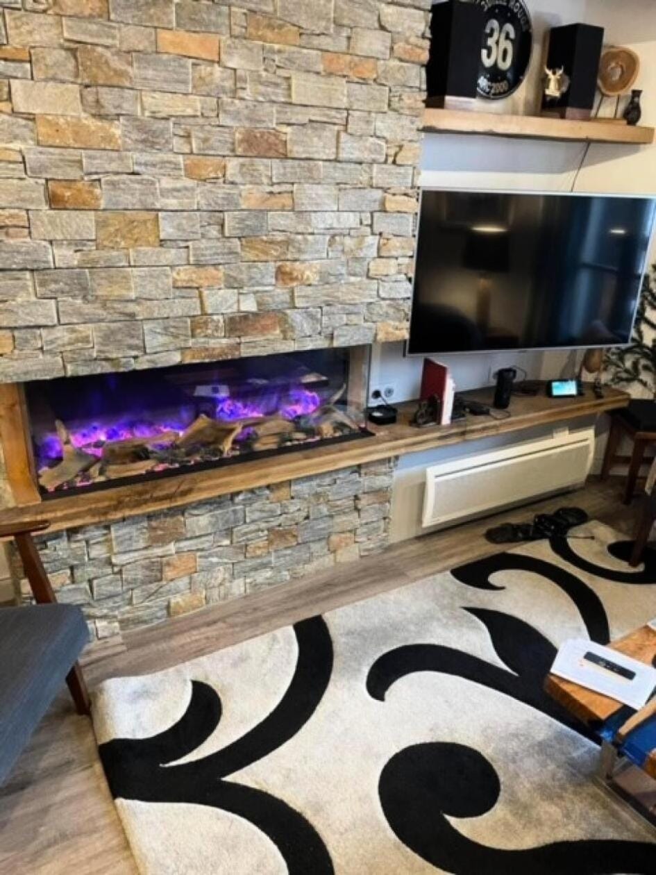 fireplace, oven