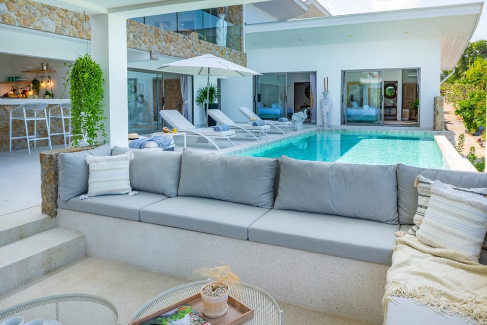 Patio, Day, Seating area, Pool view, Swimming pool, sunbed