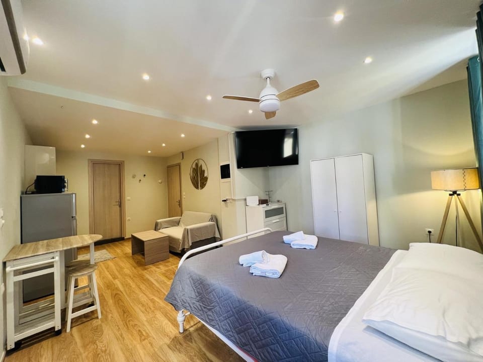 Bed, TV and multimedia, Photo of the whole room, towels, air conditioner