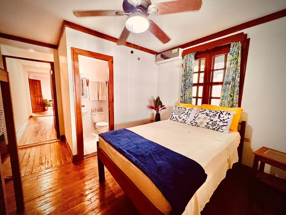 Bed, Photo of the whole room, Bedroom, fireplace, air conditioner