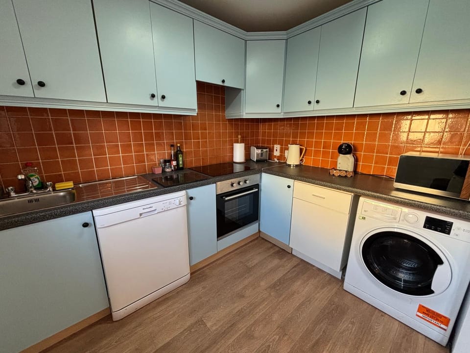 Coffee/tea facilities, Kitchen or kitchenette, dishwasher, oven, stove, toaster, washing machine
