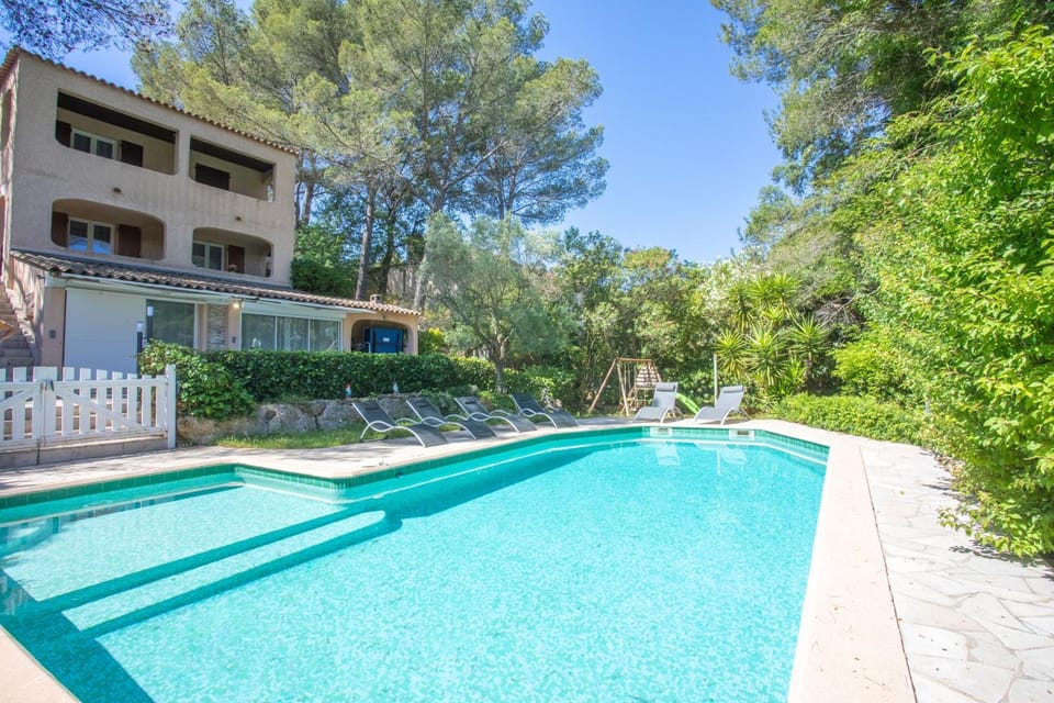 Property building, Living room, Swimming pool